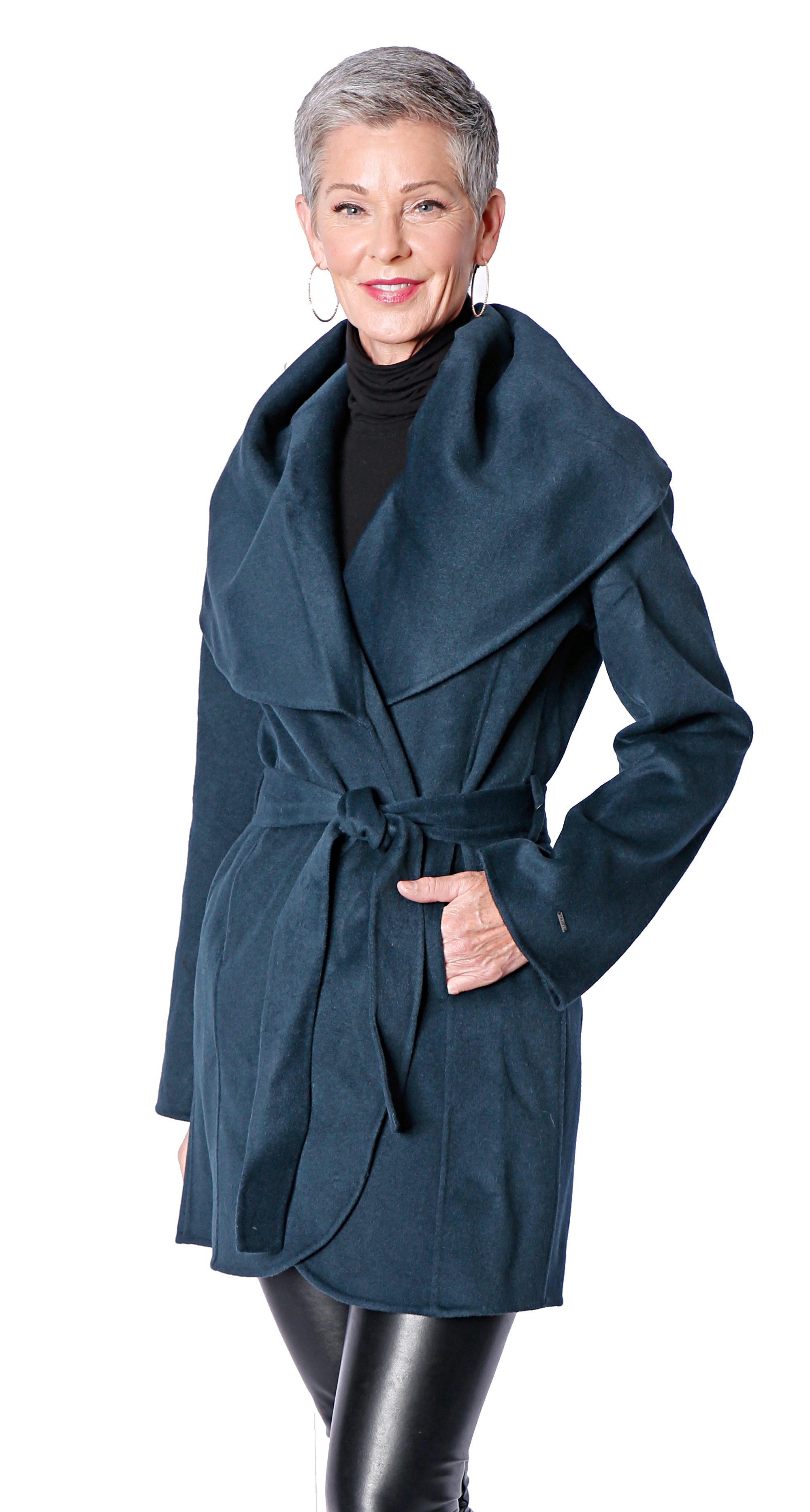 T tahari marla on sale belted wrap coat