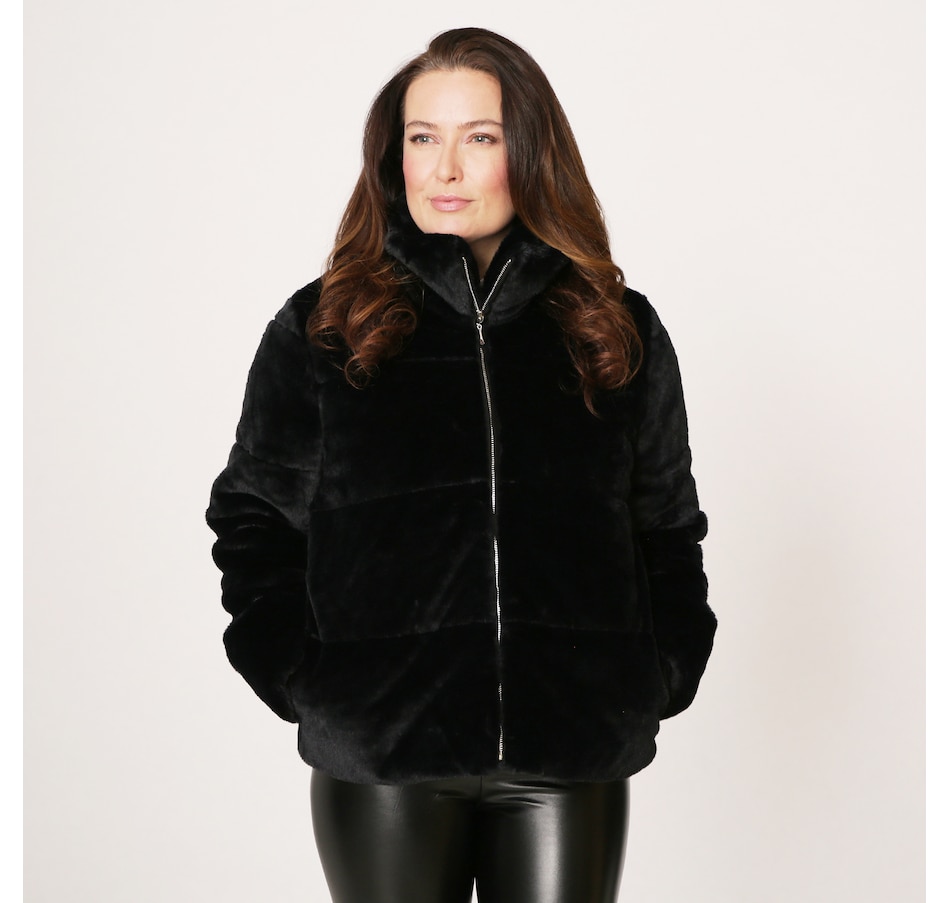 Clothing & Shoes - Jackets & Coats - Puffer Jackets - Regal Faux Furs Faux  Bunny Puffer Jacket With Funnel Collar - Online Shopping for Canadians