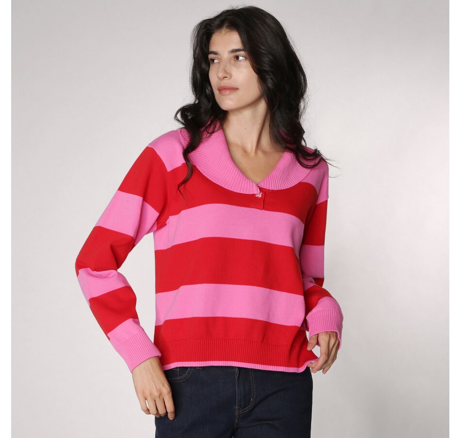 Clothing & Shoes - Tops - Sweaters & Cardigans - Pullovers - Pink ...