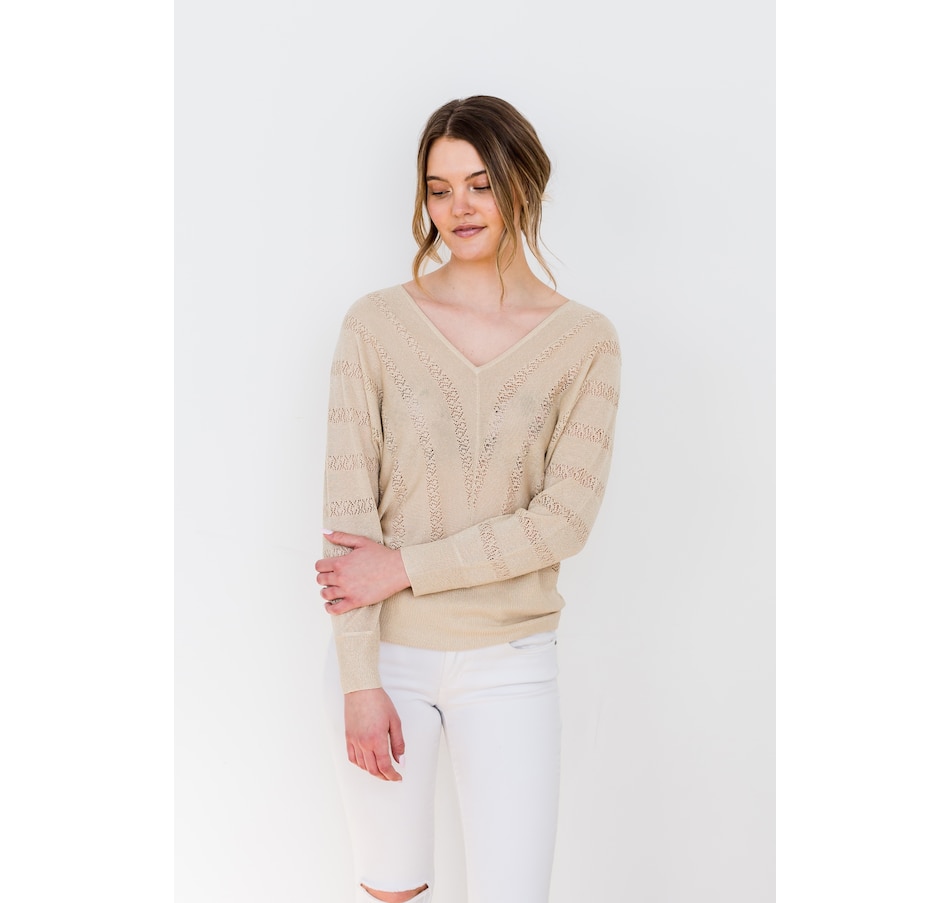 Image 486225_BGE.jpg, Product 486-225 / Price $29.33, Nado V-Neck Tone On Tone Print Pullover from Nado on TSC.ca's Fashion department