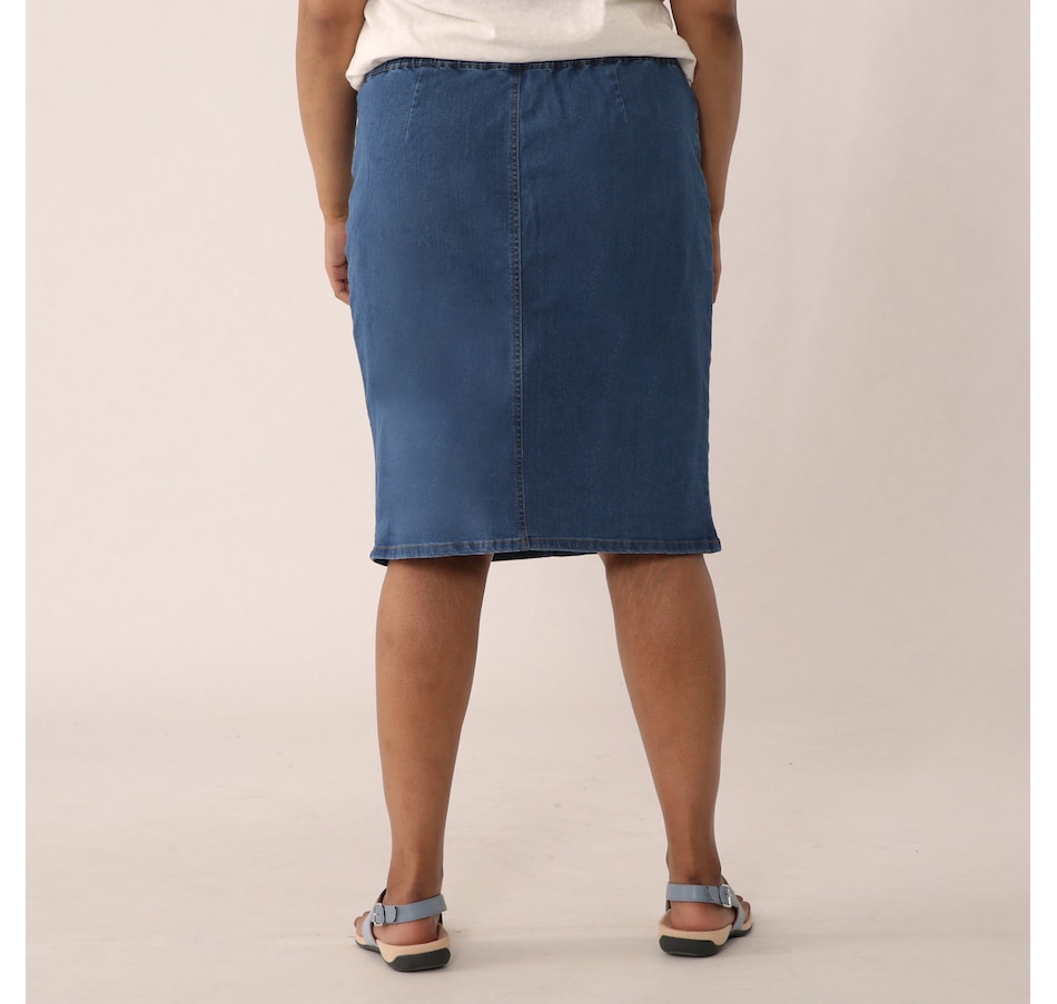 Image 486295_ALTMORE1.jpg, Product 486-295 / Price $19.33, Joan Rivers Classics Collection Pull-On Stretch Denim Slim Skirt from Joan Rivers on TSC.ca's Clothing & Shoes department