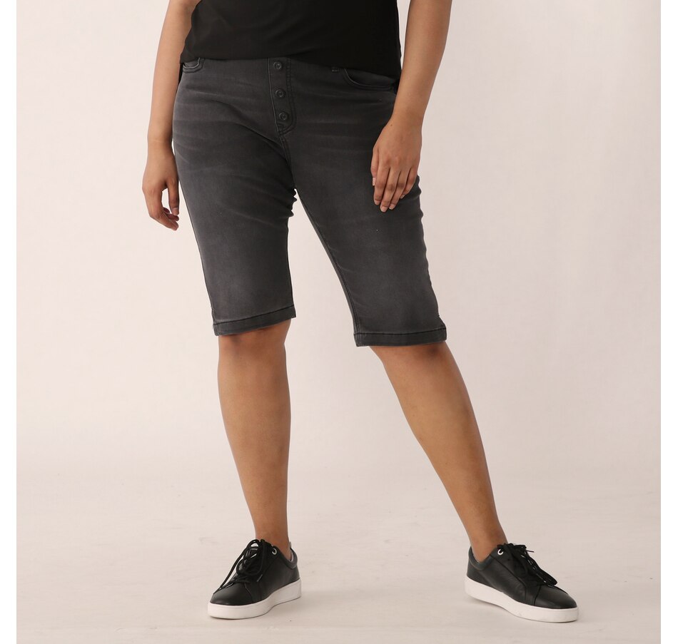 Image 486298_BLK.jpg, Product 486-298 / Price $19.33, Diane Gilman Faux Button Front Bermuda Short from DG2 by Diane Gilman on TSC.ca's Fashion department