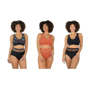Rhonda Shear 3-Pack Mesh Leisure Bra