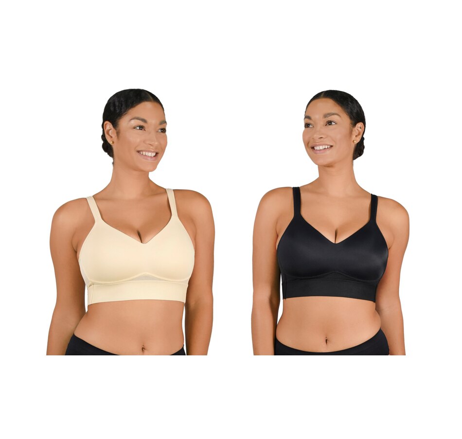 Rhonda Shear LOT OF 2 Underwire Bra with Removable Pads Light Nude/Black 3X