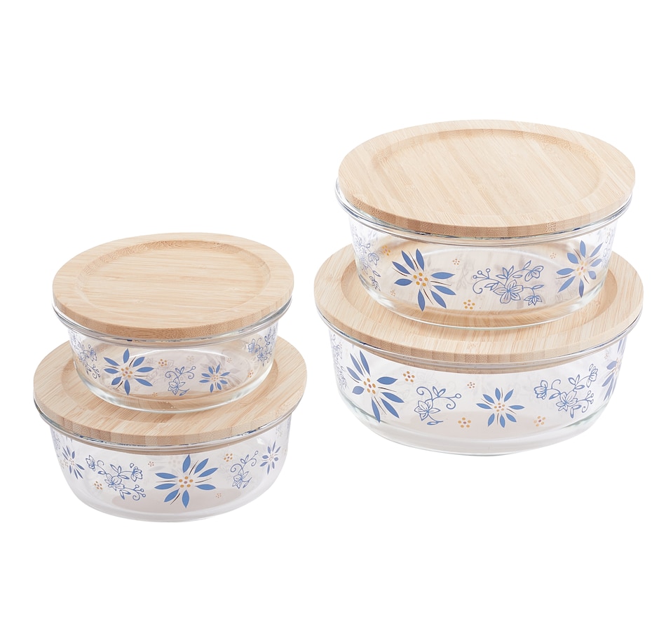 Image 486813_BLU.jpg, Product 486-813 / Price $36.88, temp-tations Glassware Storage Containers with Lids (Set of 4) from temp-tations on TSC.ca's Kitchen department