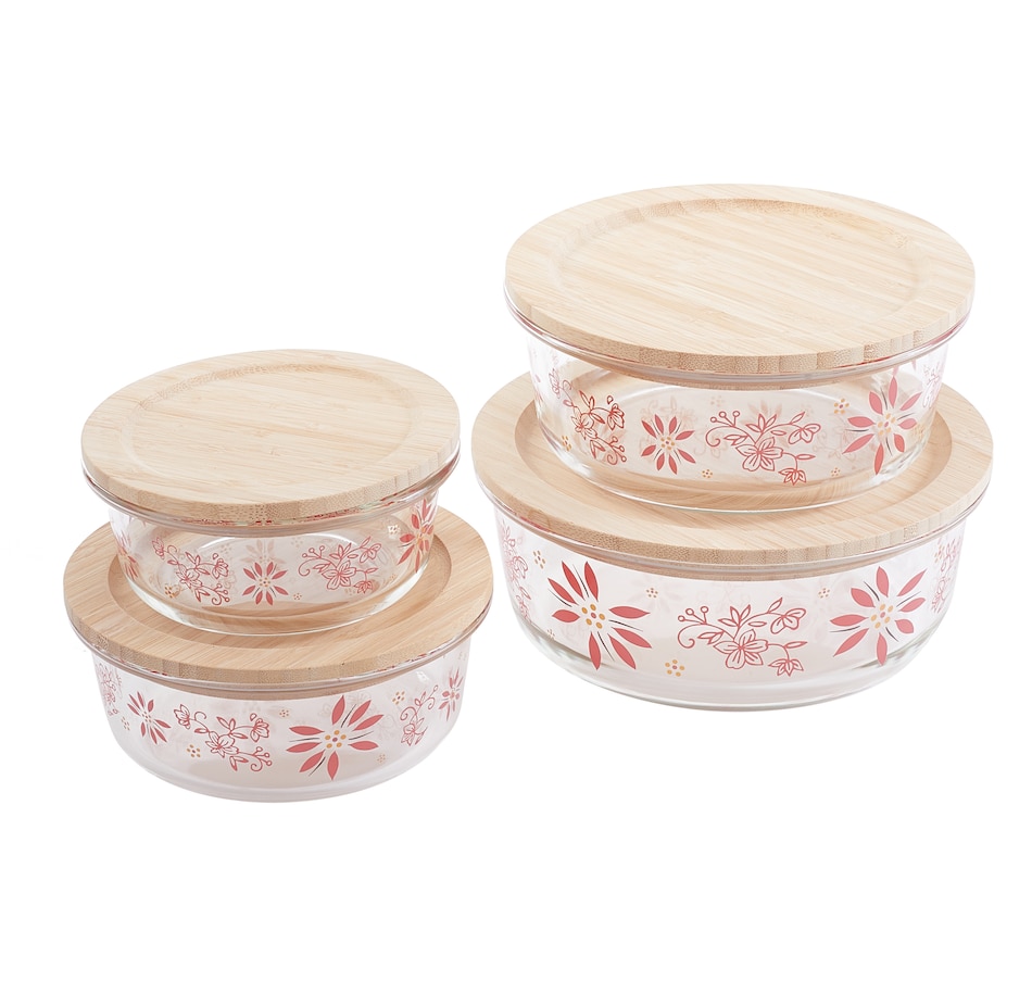 Image 486813_RED.jpg, Product 486-813 / Price $36.88, temp-tations Glassware Storage Containers with Lids (Set of 4) from temp-tations on TSC.ca's Kitchen department