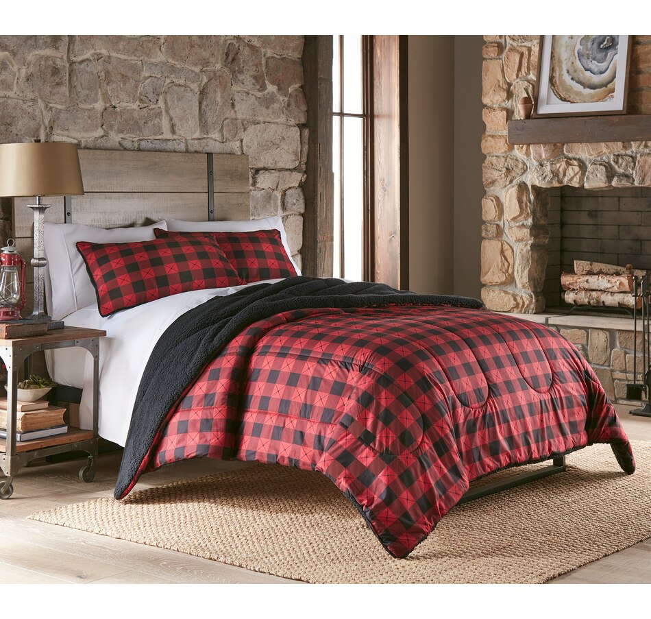 Image 486901_BUCRD.jpg, Product 486-901 / Price $29.88 - $34.88, Home Suite Micro Flannel Reverse Dyed to Match Sherpa Comforter 3-Piece Set from Home Suite on TSC.ca's Home & Garden department