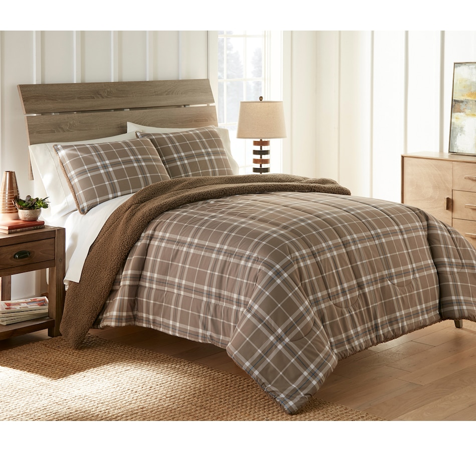 Image 486901_CRPBK.jpg, Product 486-901 / Price $29.88 - $34.88, Home Suite Micro Flannel Reverse Dyed to Match Sherpa Comforter 3-Piece Set from Home Suite on TSC.ca's Home & Garden department