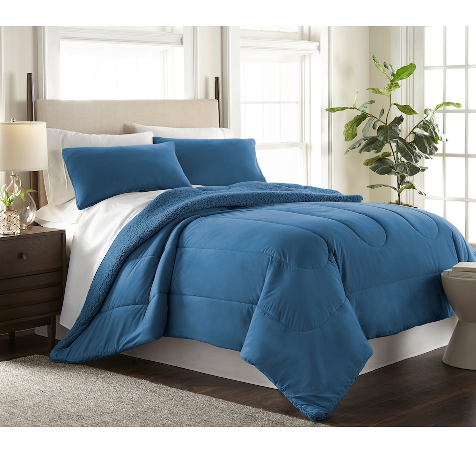 Image 486901_SMMBE.jpg, Product 486-901 / Price $29.88 - $34.88, Home Suite Micro Flannel Reverse Dyed to Match Sherpa Comforter 3-Piece Set from Home Suite on TSC.ca's Home & Garden department