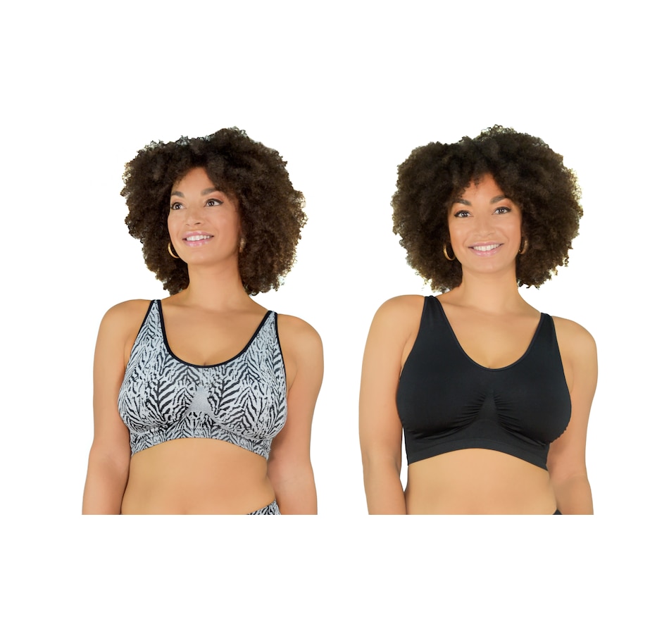 Clothing & Shoes - Socks & Underwear - Bras - Rhonda Shear 2-Pack Jacquard Ahh  Bra with Padded Adjustable Straps - Online Shopping for Canadians