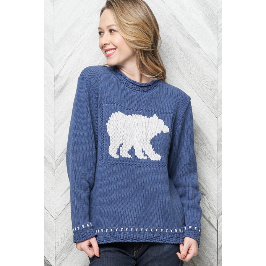 Image 487058_BLU.jpg, Product 487-058 / Price $44.33, Canadiana by Parkhurst Laurentian Bear Pullover from Parkhurst on TSC.ca's Fashion department