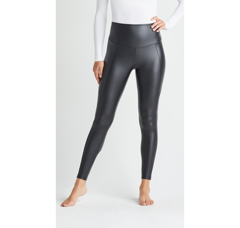 Image 487103_BLK.jpg , Product 487-103 / Price $108.00 , Faux Leather Legging With Front & Back Seams from yummie on TSC.ca's Clothing & Shoes department