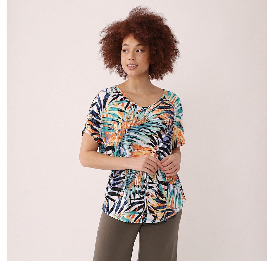 Image 487173_MTI.jpg, Product 487-173 / Price $24.33, Kim & Co. Printed Brazil Knit Caftan Tunic with Drawstring from Kim & Co. on TSC.ca's Fashion department