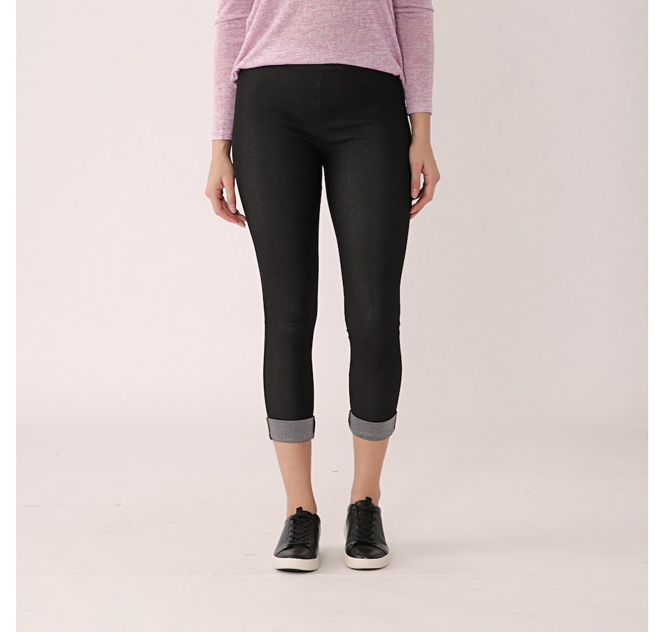 Clothing & Shoes - Bottoms - Leggings - Kim & Co. Deluxe Denim Knit Legging  with Turn Up & Top Stitch Details - Online Shopping for Canadians