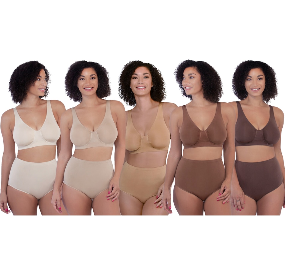 Clothing & Shoes - Socks & Underwear - Bras - Rhonda Shear 2-Pack Skintones  Moisture Wicking Underwire Seamless Bra - Online Shopping for Canadians