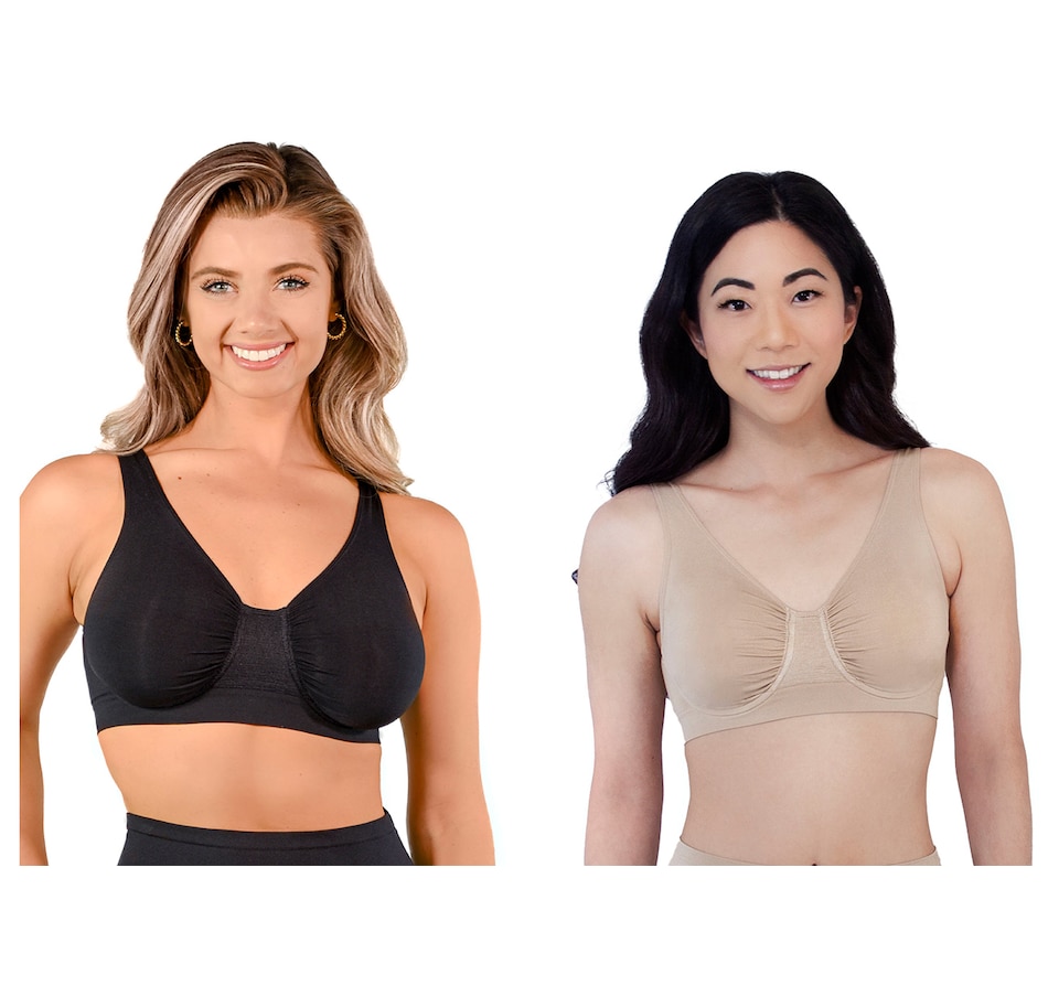 Clothing & Shoes - Socks & Underwear - Bras - Rhonda Shear 2-Pack Skintones  Moisture Wicking Underwire Seamless Bra - Online Shopping for Canadians