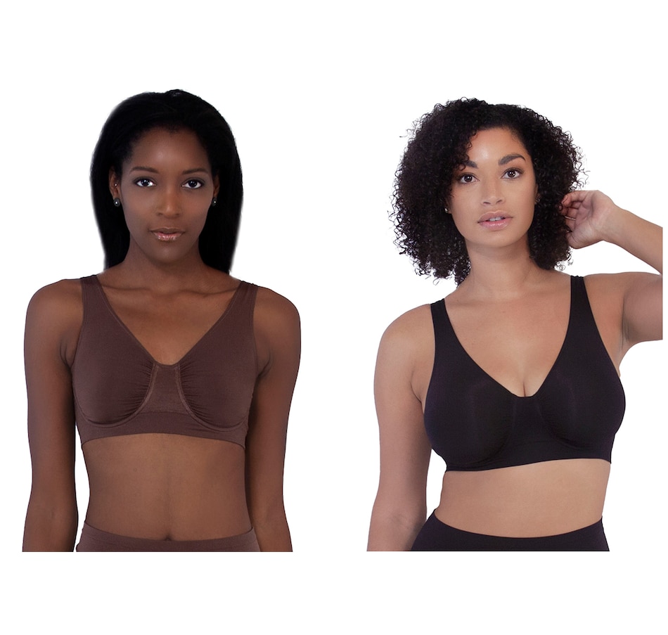 Clothing & Shoes - Socks & Underwear - Bras - Rhonda Shear 2-Pack Skintones  Moisture Wicking Underwire Seamless Bra - Online Shopping for Canadians