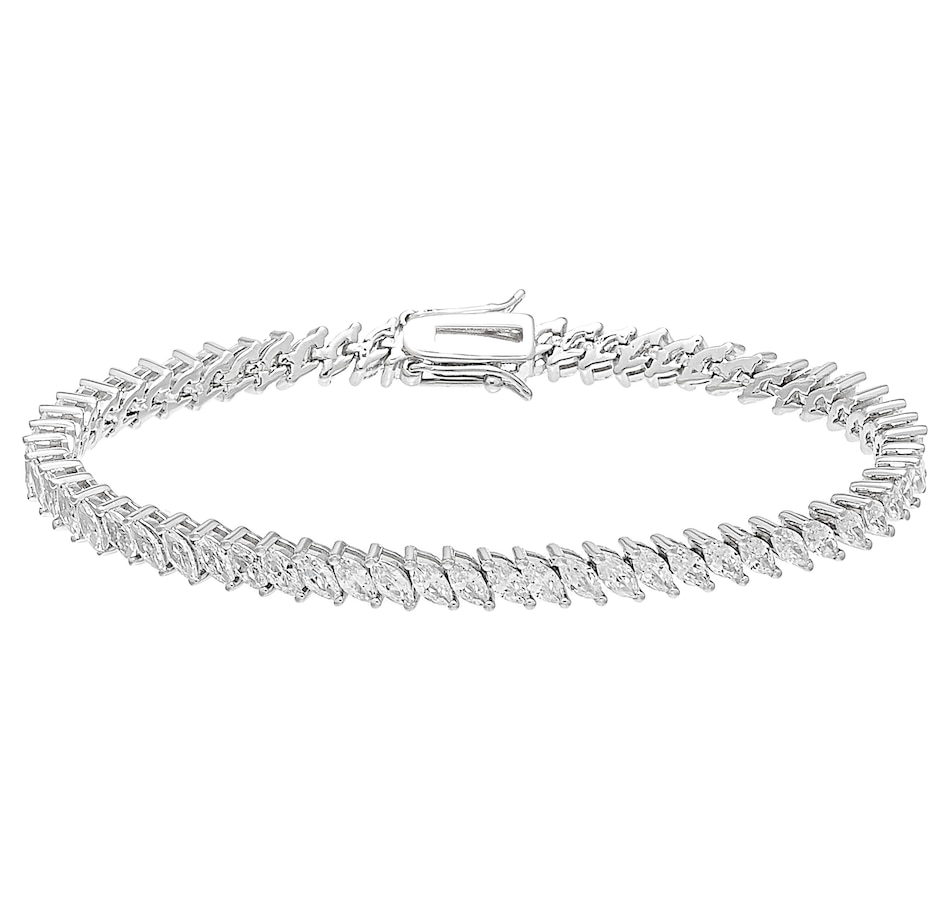 Image 487977_MARQ.jpg, Product 487-977 / Price $49.33, Deborah Freund Designs Sterling Silver Multi Shape Linear Cubic Zirconia Bracelet from Deborah Freund Designs on TSC.ca's Jewellery department