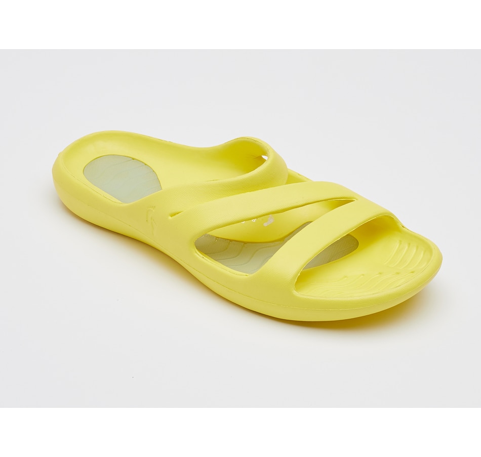 Image 488293_YEL.jpg, Product 488-293 / Price $14.88, Tony Little Cheeks Health Sandal Slides with Full Gel Footbed from Tony Little on TSC.ca's Clothing & Shoes department