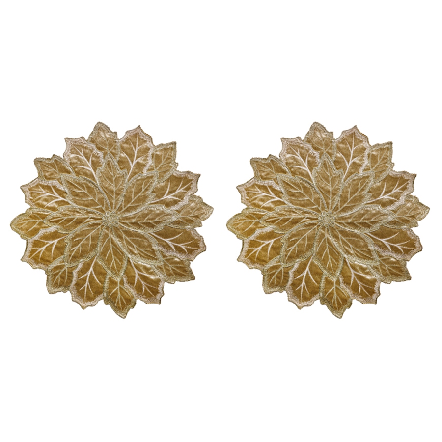 Image 488406_GLD.jpg, Product 488-406 / Price $19.99, Mera Linens Poinsettia Placemats (Set of 2) from Mera Linens on TSC.ca's Kitchen department