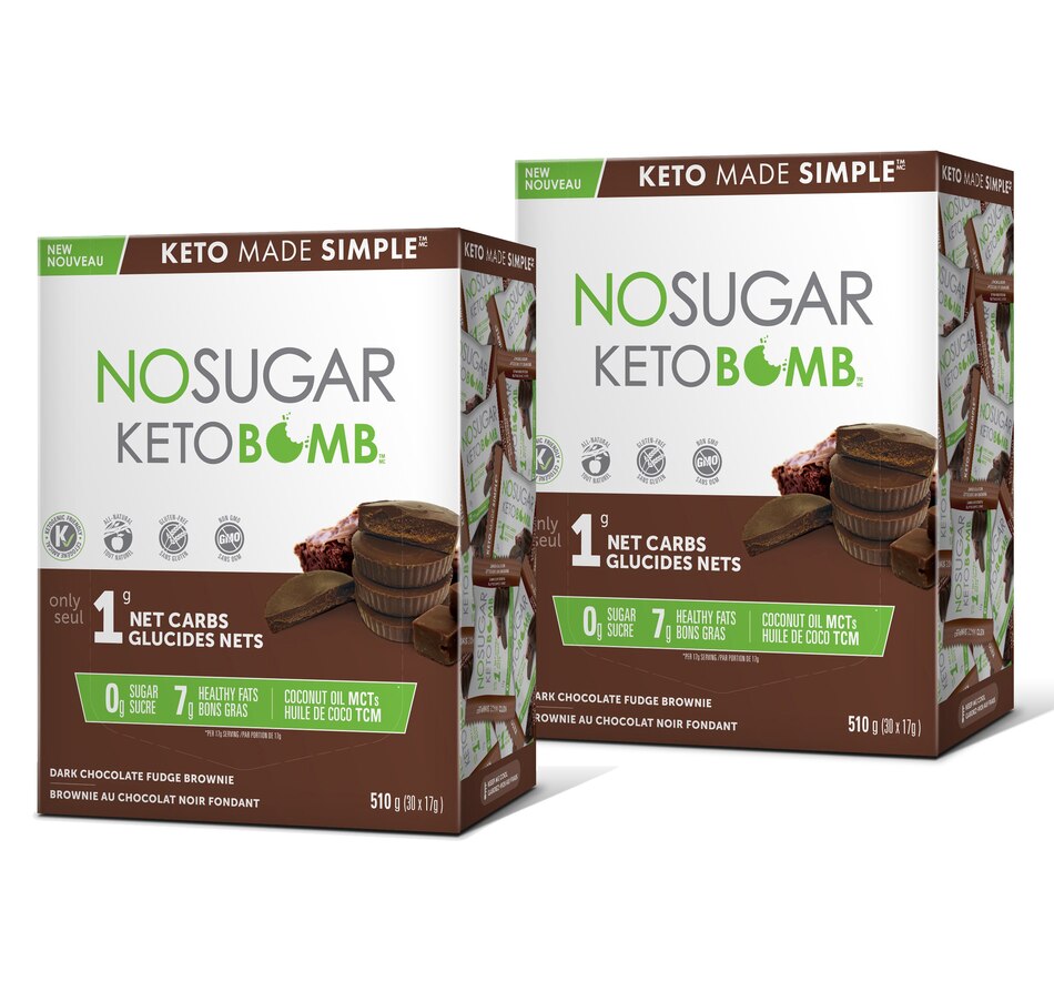 Image 488925.jpg, Product 488-925 / Price $72.00, Keto Made Simple No Sugar Keto Bomb 30-Count Duo in Fudge Brownie - 60-Day Auto Delivery from Keto Made Convenient on TSC.ca's Health & Fitness department