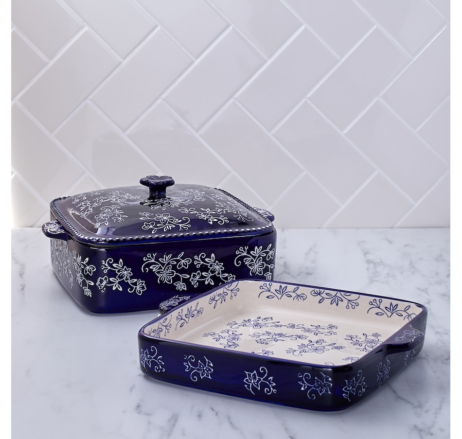 Image 489320_FLBLU.jpg, Product 489-320 / Price $46.88, temp-tations Square Bakers with Swing Lid (Set of 2) from temp-tations on TSC.ca's Kitchen department