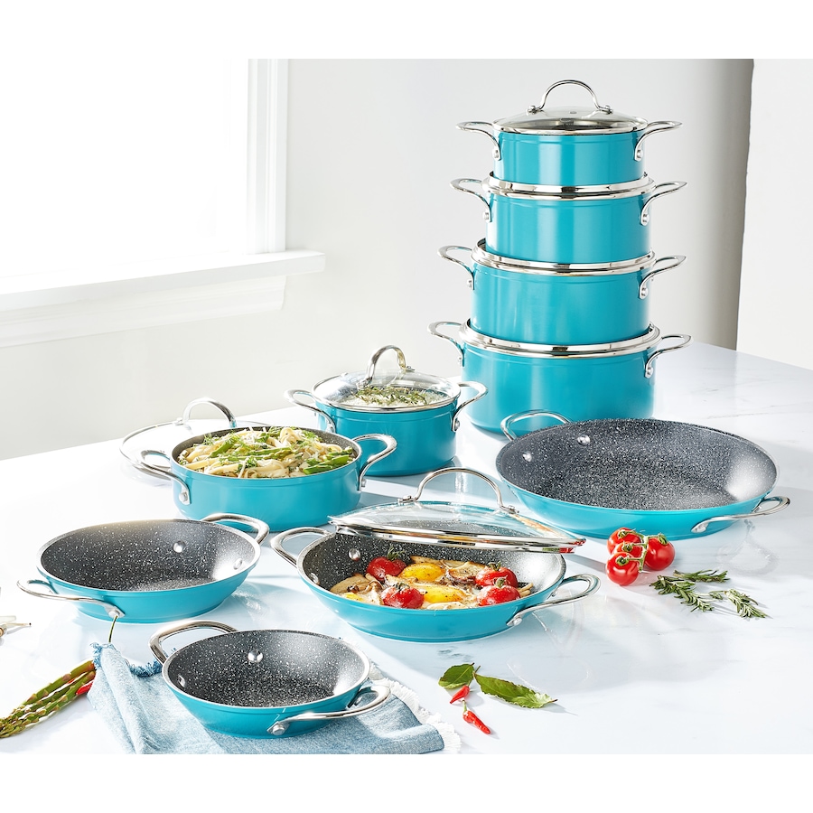 Image 489531_ALTMORE200.jpg, Product 489-531 / Price $429.99, Curtis Stone Dura-Pan 17-Piece Cookware Set from Curtis Stone on TSC.ca's Kitchen department
