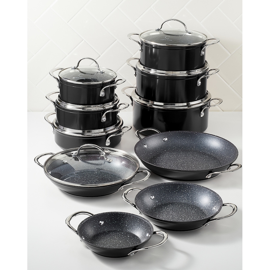 Image 489531_BLK.jpg, Product 489-531 / Price $429.99, Curtis Stone Dura-Pan 17-Piece Cookware Set from Curtis Stone on TSC.ca's Kitchen department