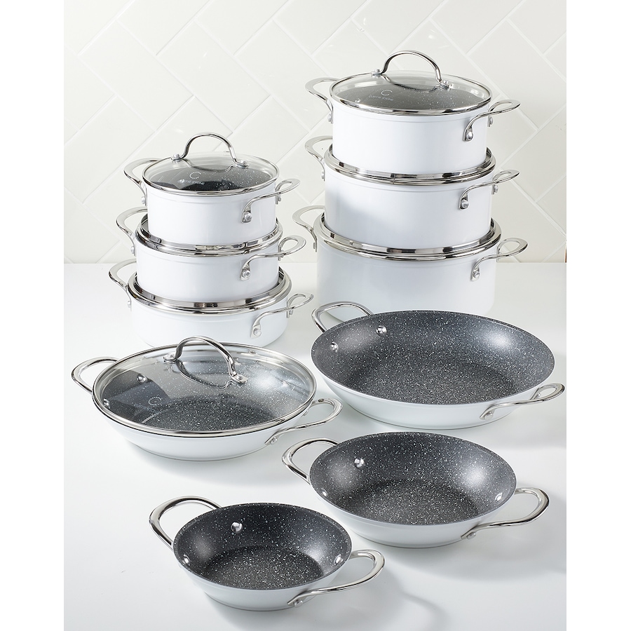 Image 489531_WHT.jpg, Product 489-531 / Price $429.99, Curtis Stone Dura-Pan 17-Piece Cookware Set from Curtis Stone on TSC.ca's Kitchen department