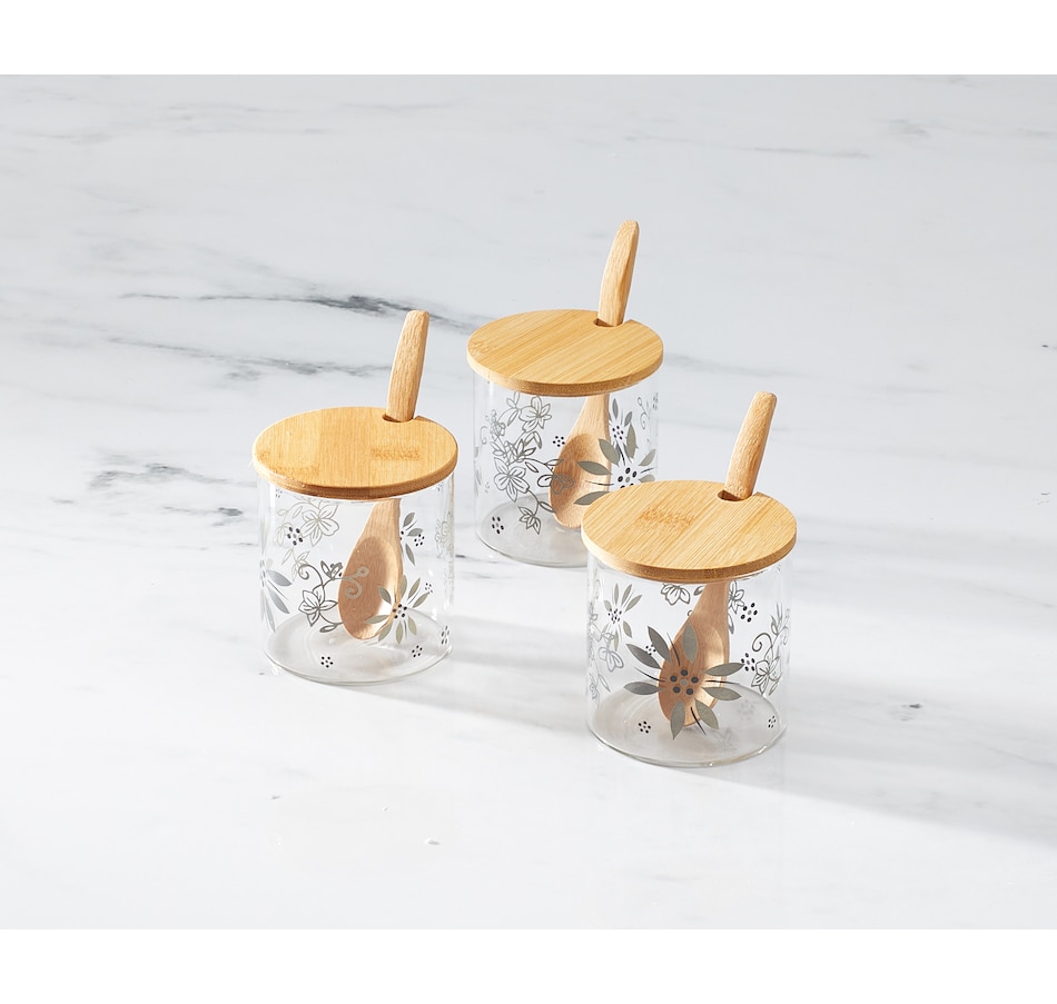 Image 489601_GRY.jpg, Product 489-601 / Price $14.88, temp-tations Set of 3 Glass Condiment Containers from temp-tations on TSC.ca's Kitchen department