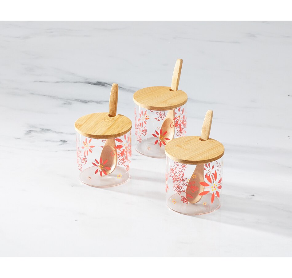 Image 489601_RED.jpg, Product 489-601 / Price $14.88, temp-tations Set of 3 Glass Condiment Containers from temp-tations on TSC.ca's Kitchen department