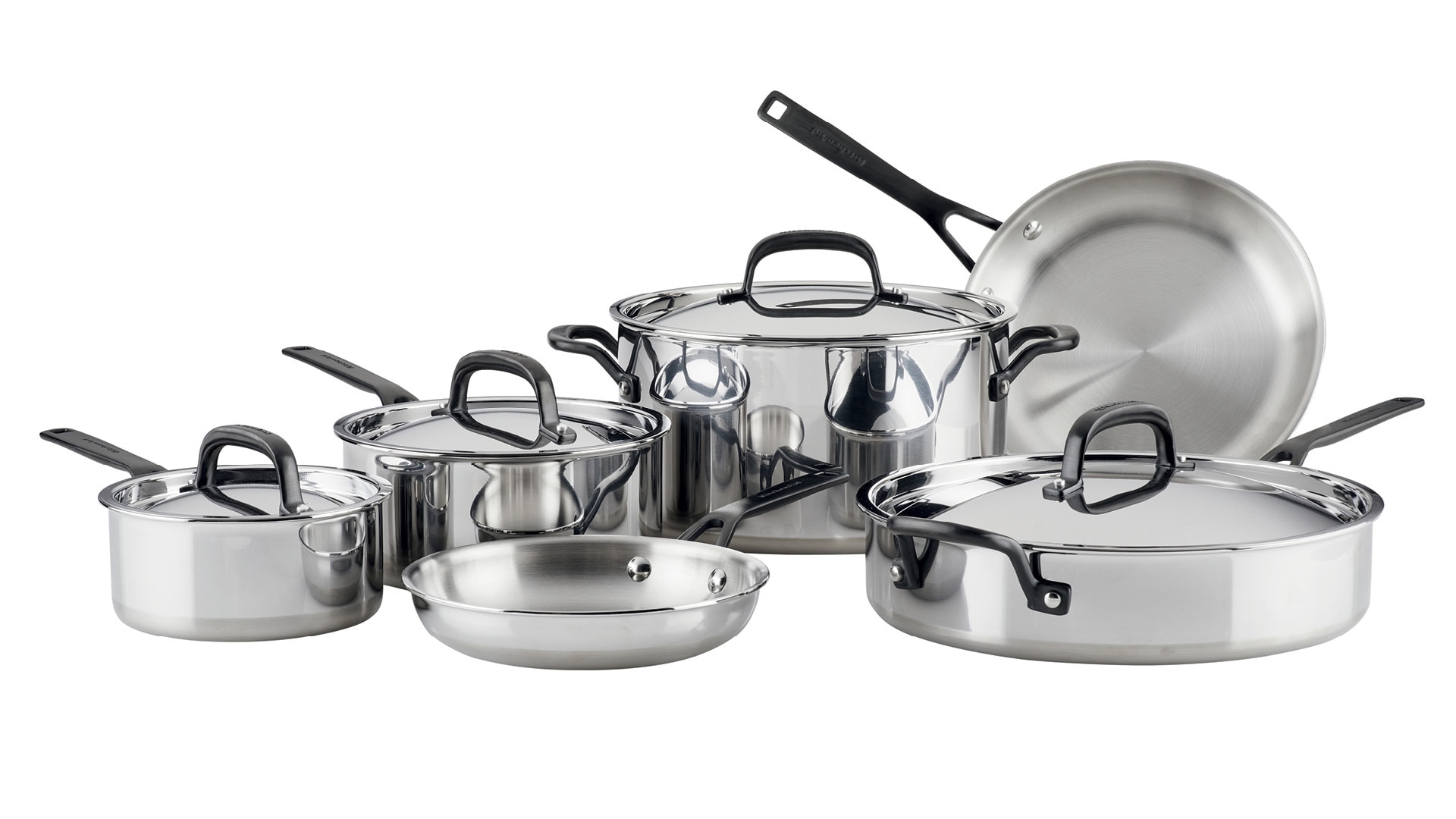 Kitchen Cookware Cookware Sets KitchenAid 5 Ply Clad Stainless   489628 