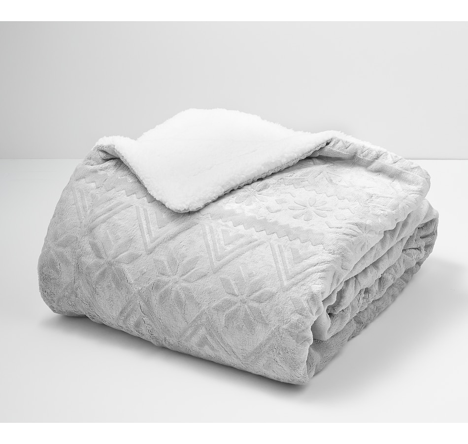 Image 489659_GRY.jpg, Product 489-659 / Price $15.33, Home Suite Holiday Plush Sherpa Reindeer Throw from Home Suite on TSC.ca's Home & Garden department