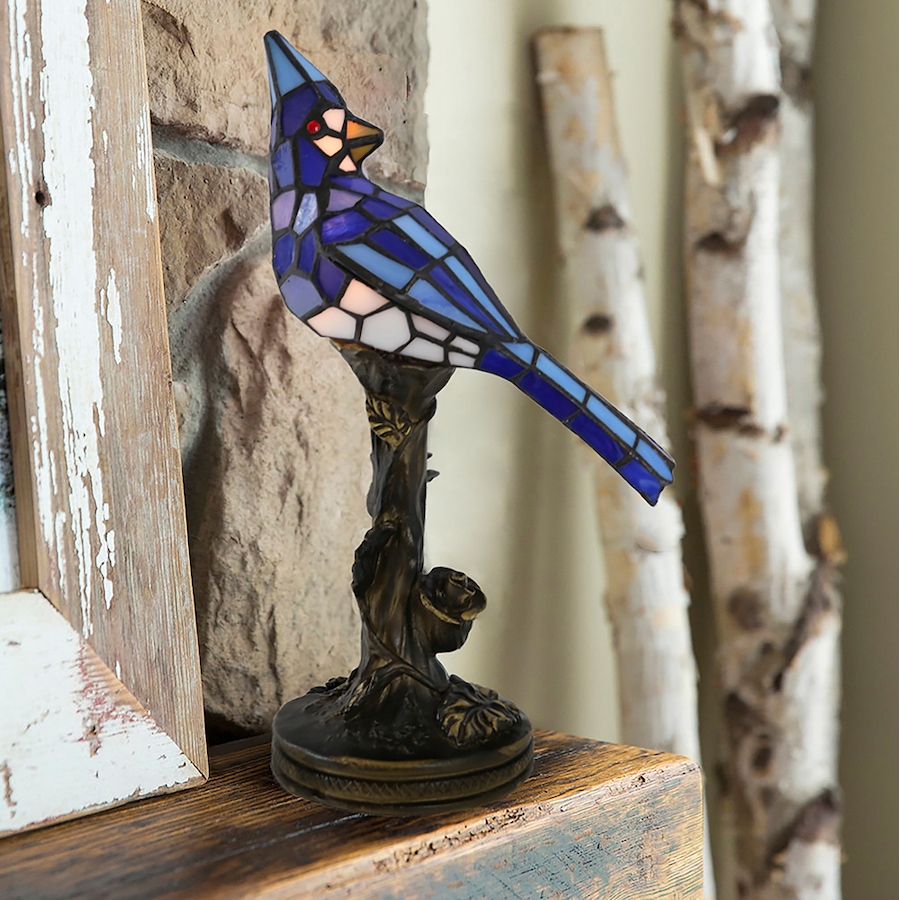 Image 489674_ALTMORE5.jpg, Product 489-674 / Price $109.99, Tiffany Style Blue Bird Accent Lamp from Tiffany Style Lighting on TSC.ca's Home & Garden department