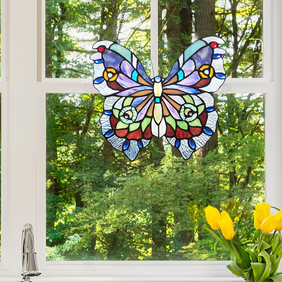 Image 489676_ALTMORE2.jpg, Product 489-676 / Price $119.99, Tiffany Style Butterfly Window Panel from Tiffany Style Lighting on TSC.ca's Home & Garden department