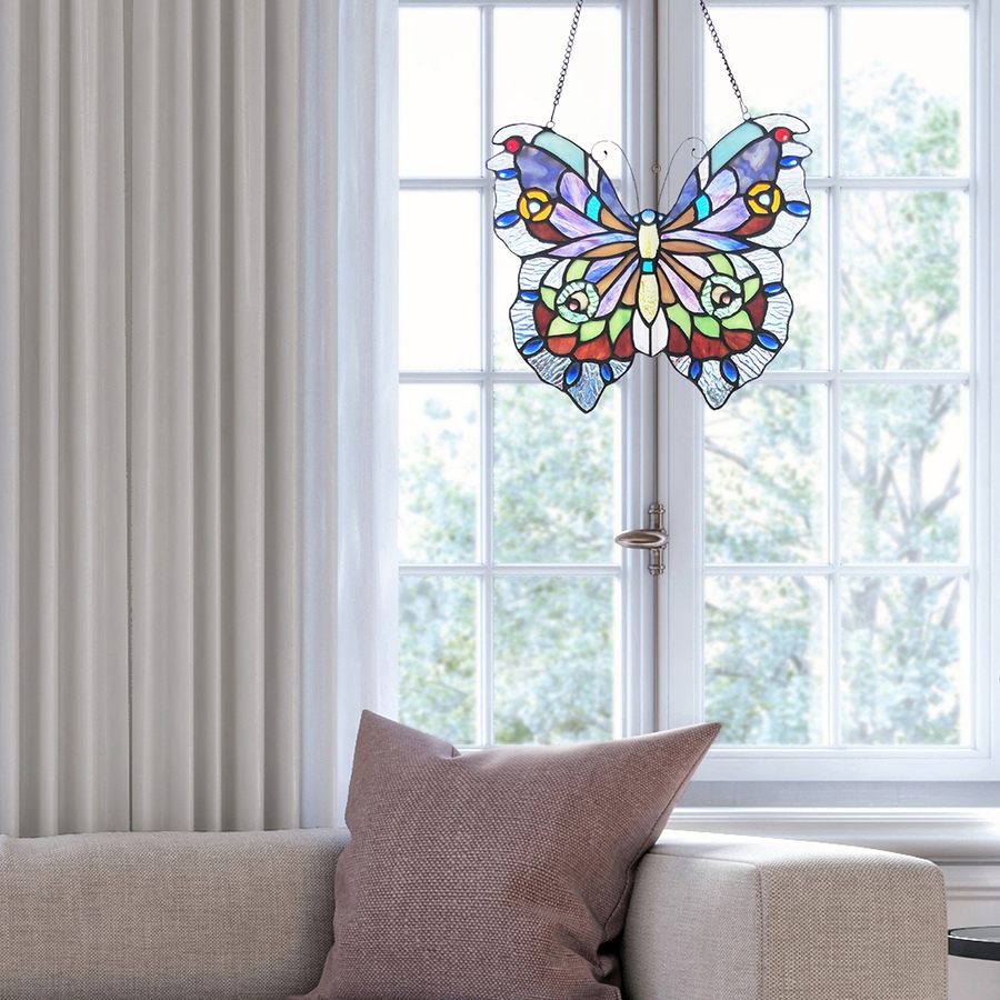 Image 489676_ALTMORE3.jpg, Product 489-676 / Price $119.99, Tiffany Style Butterfly Window Panel from Tiffany Style Lighting on TSC.ca's Home & Garden department