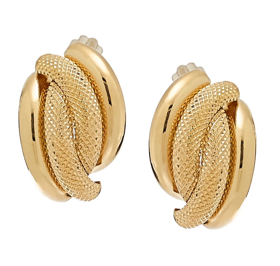 Jewellery - Earrings - UNOAERRE 18K Yellow Gold Textured Earrings ...