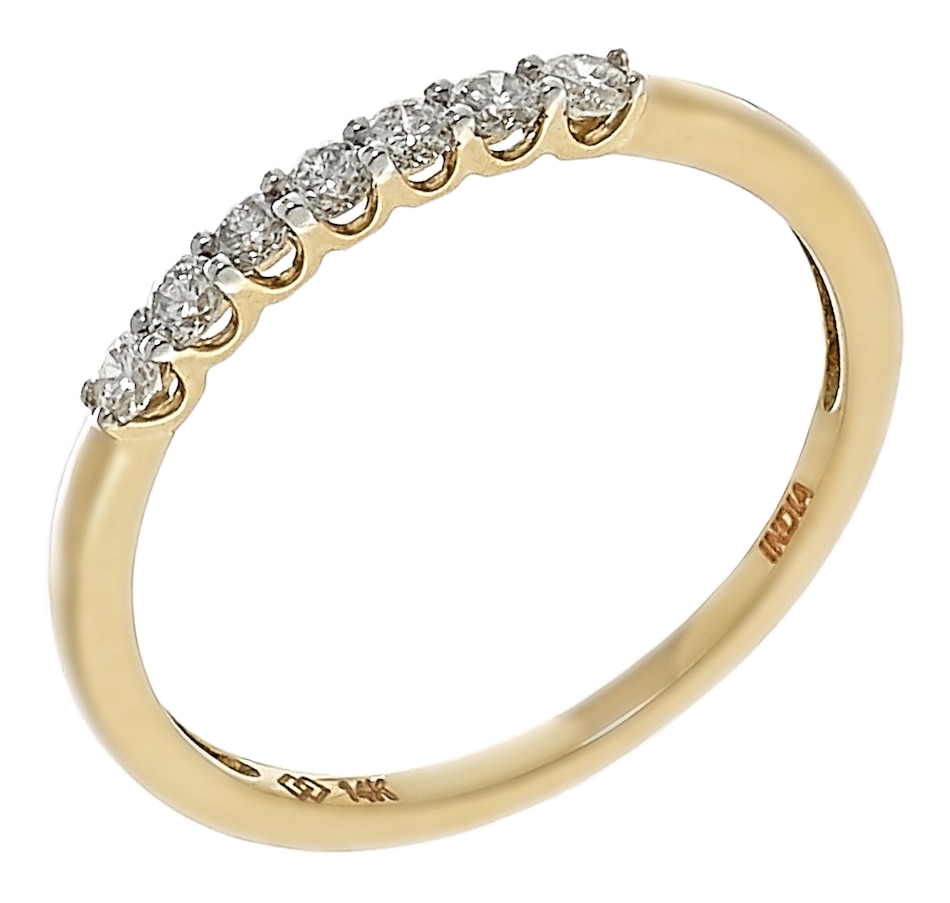 Image 490033_YGL.jpg, Product 490-033 / Price $399.88, 14K Gold 0.25ctw 7 Diamond Band from Diamond Show on TSC.ca's Jewellery department