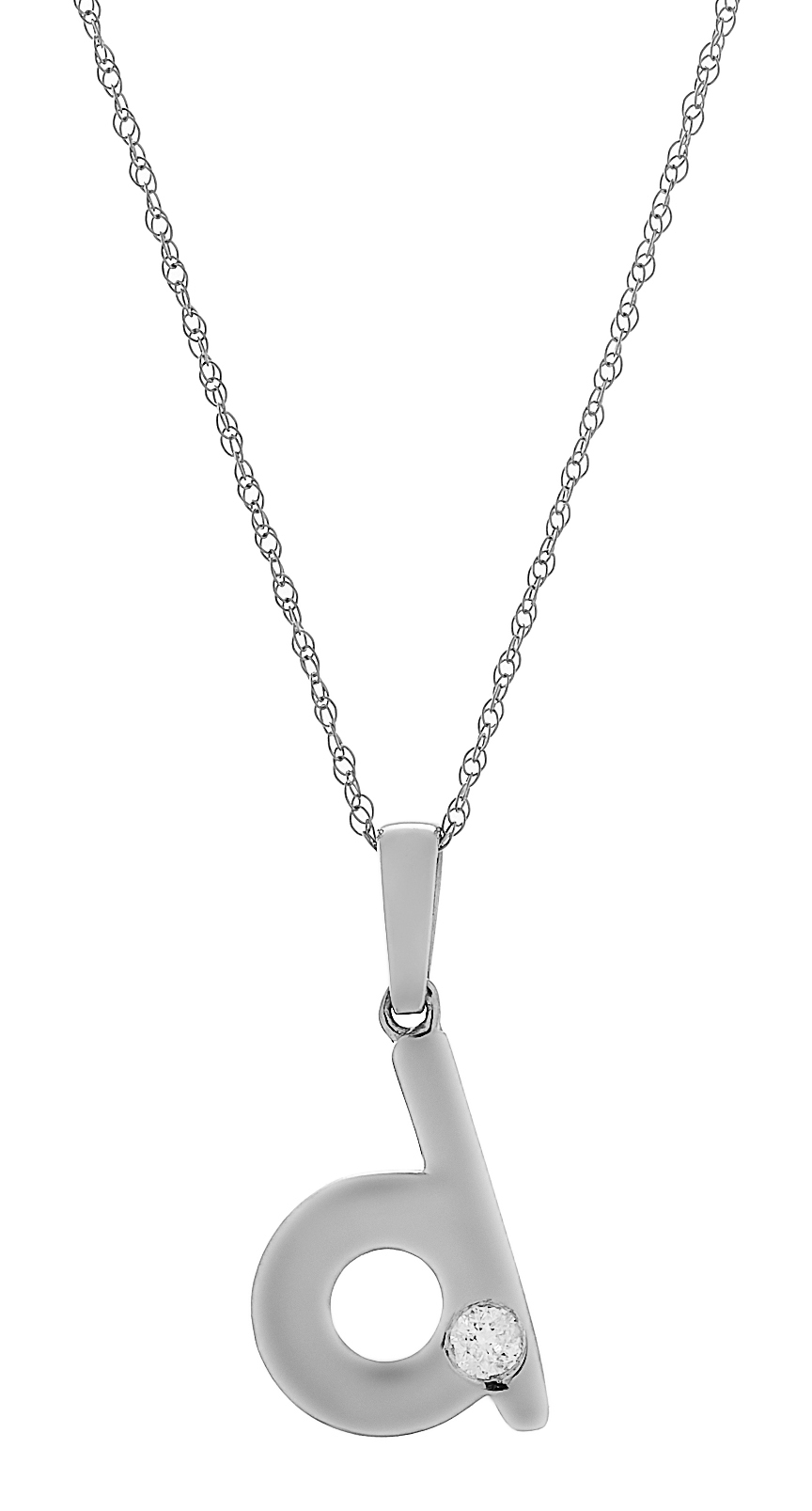 14K Gold Diamond Initial Pendant with Chain