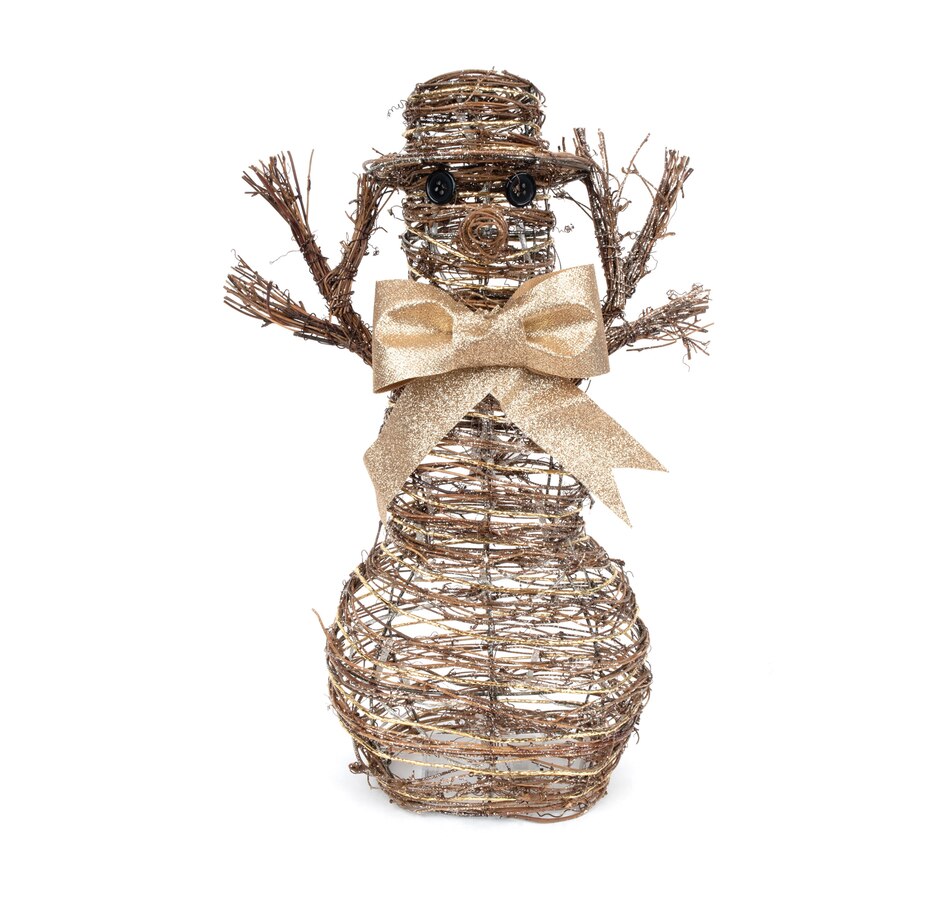 Image 490264.jpg , Product 490-264 / Price $44.99 , Holiday Memories Battery Operated Rattan Snowman with Lights from Holiday Memories on TSC.ca's Home & Garden department