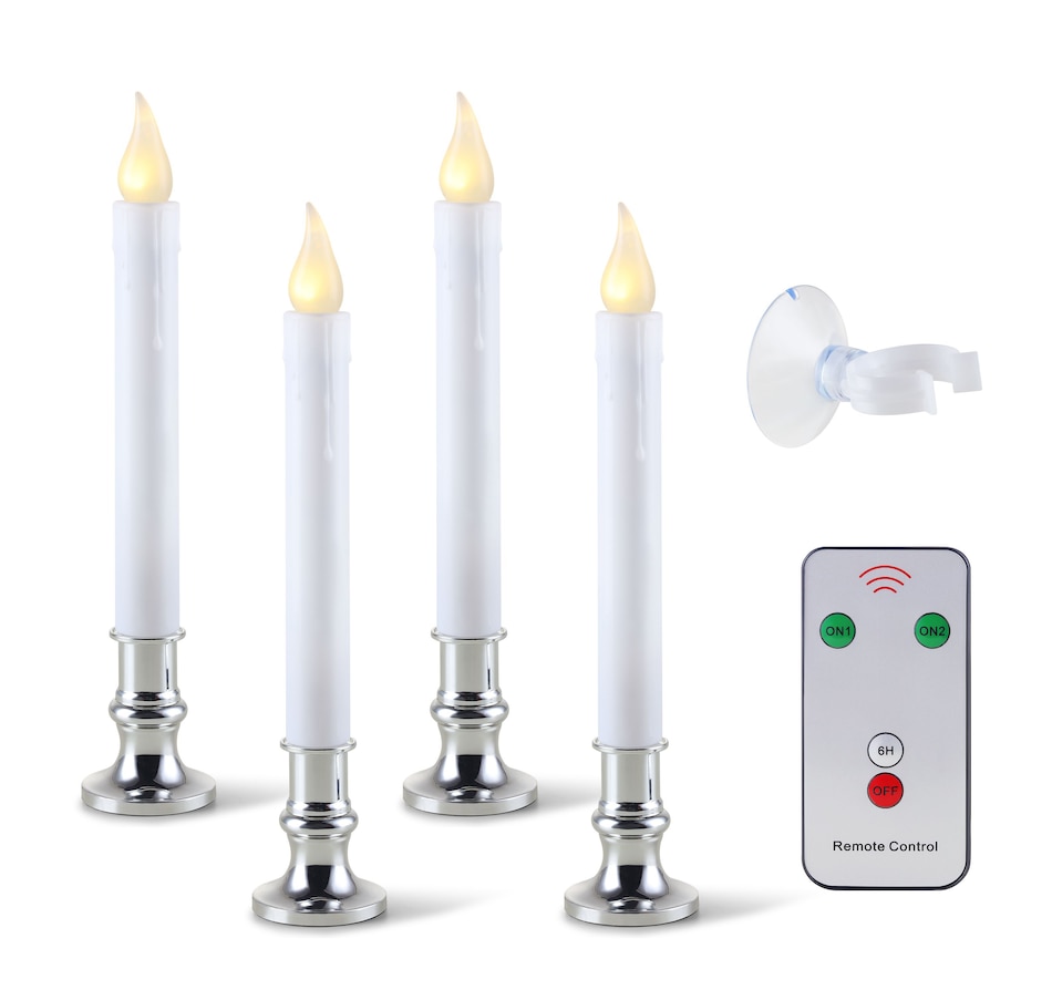 Image 490284_SIL.jpg, Product 490-284 / Price $18.88, Mr. Christmas Set of 4 - 9.5" Tapered Candle from Mr. Christmas on TSC.ca's Home & Garden department