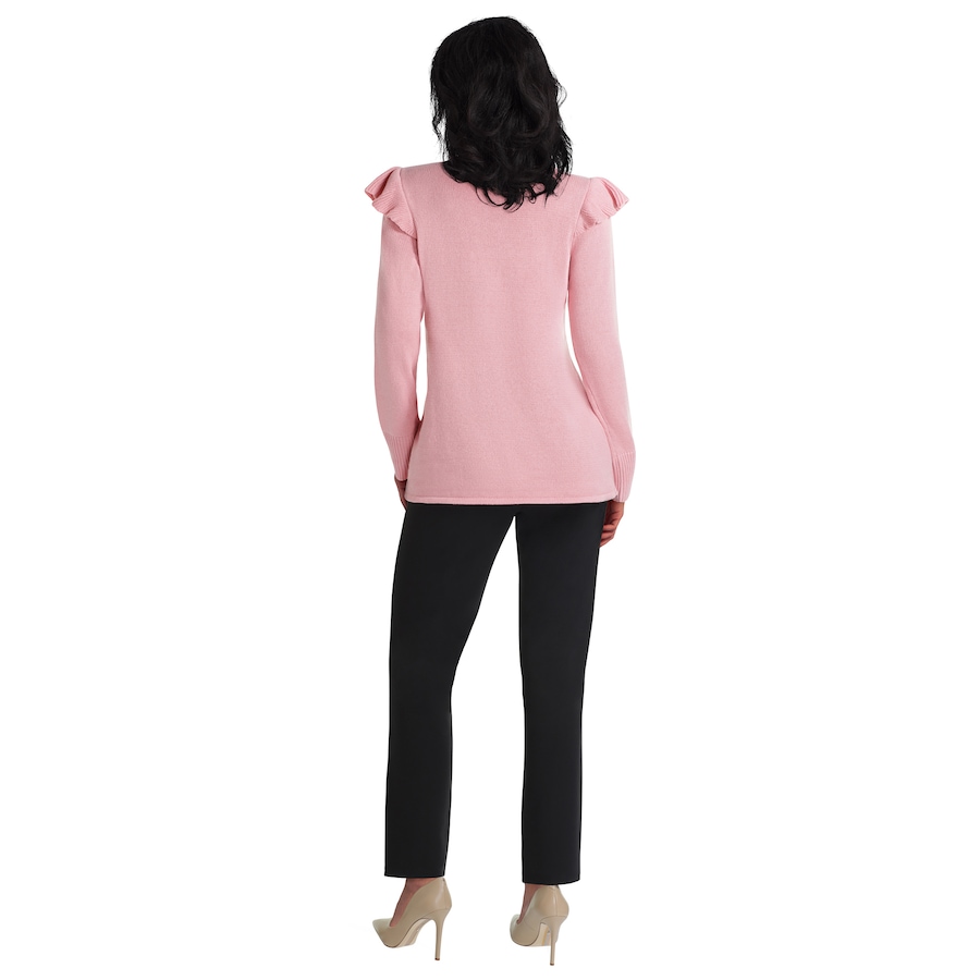 Image 490385_ALTMORE2.jpg, Product 490-385 / Price $14.33, Isaac Mizrahi New York Cotton Blend Ruffle Shoulder Mock Neck Sweater from Isaac Mizrahi New York on TSC.ca's Fashion department