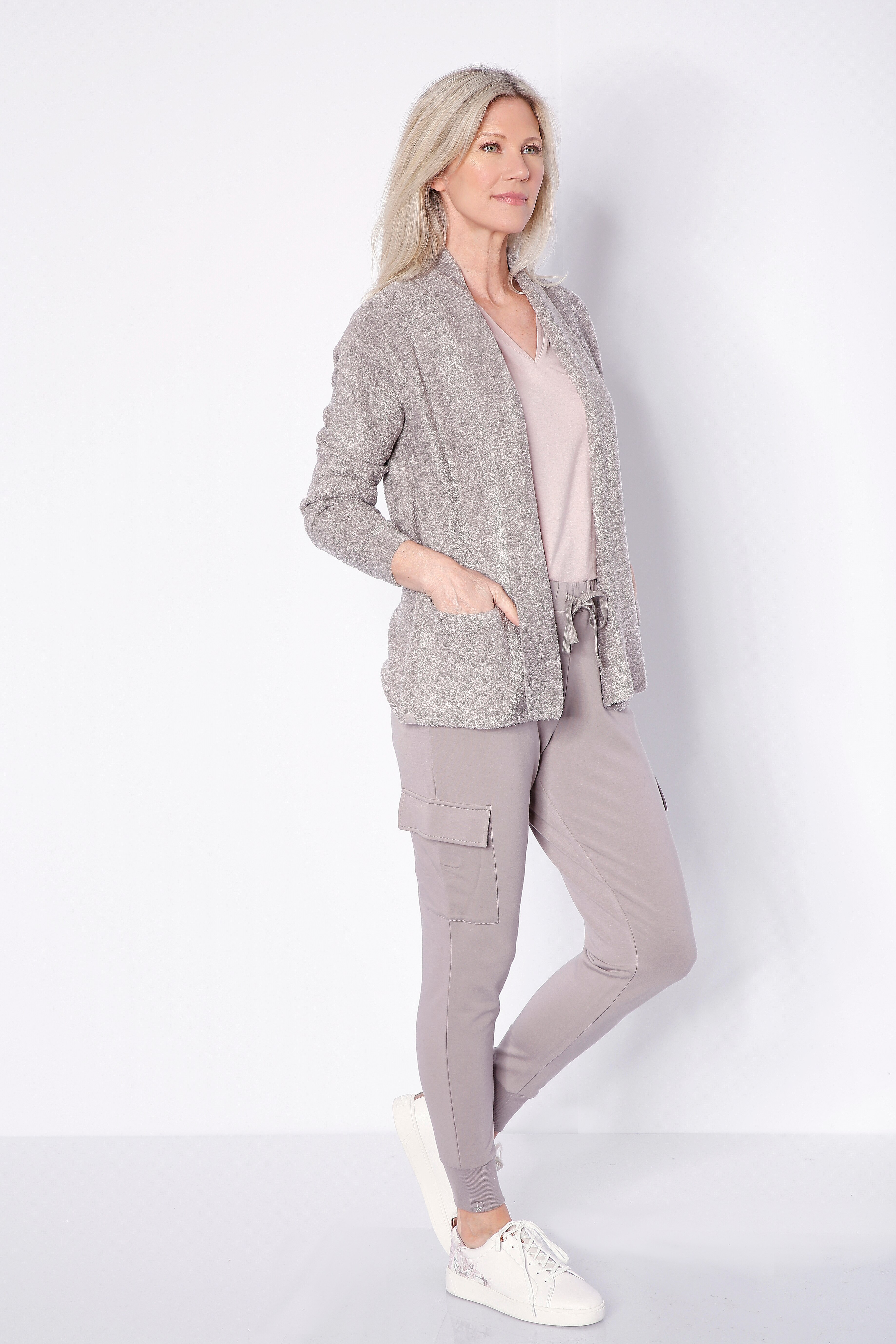barefoot dreams shawl collar cardigan