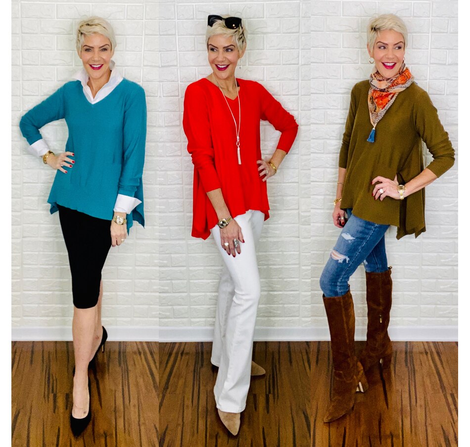 Image 490714_ALTMORE4.jpg, Product 490-714 / Price $29.33, Joan Rivers Classics Collection Swing Style V-Neck Sweater from Joan Rivers on TSC.ca's Clothing & Shoes department