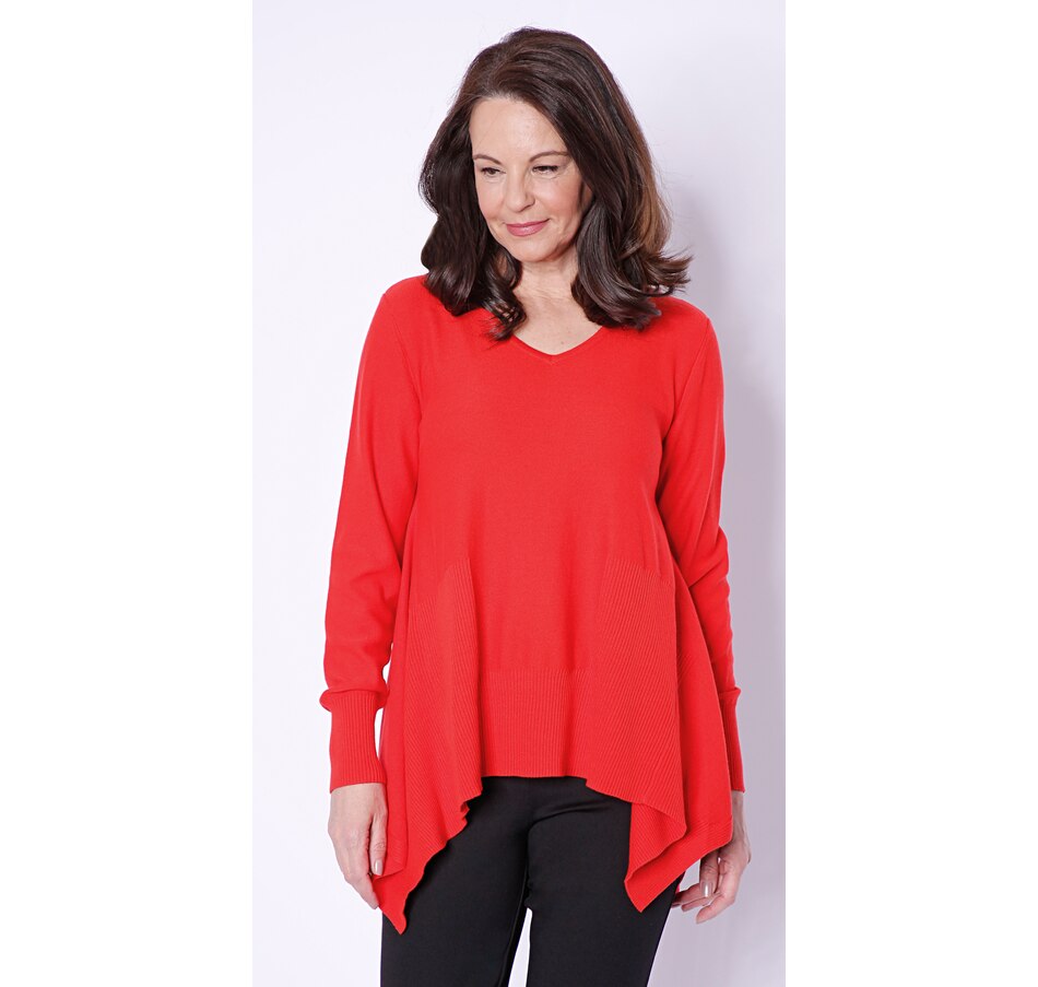 Image 490714_RED.jpg, Product 490-714 / Price $29.33, Joan Rivers Classics Collection Swing Style V-Neck Sweater from Joan Rivers on TSC.ca's Clothing & Shoes department