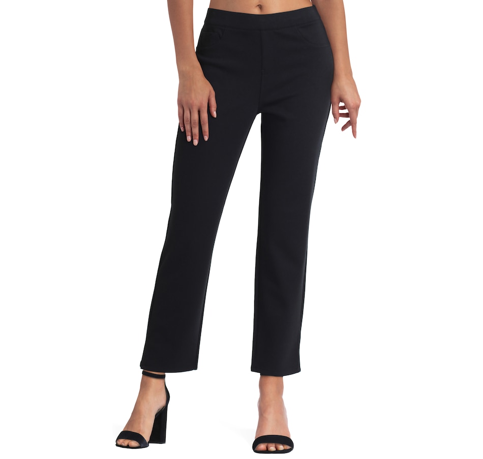 Isaac Mizrahi Live! Regular Printed Ponte Knit Slim-Leg Pants 