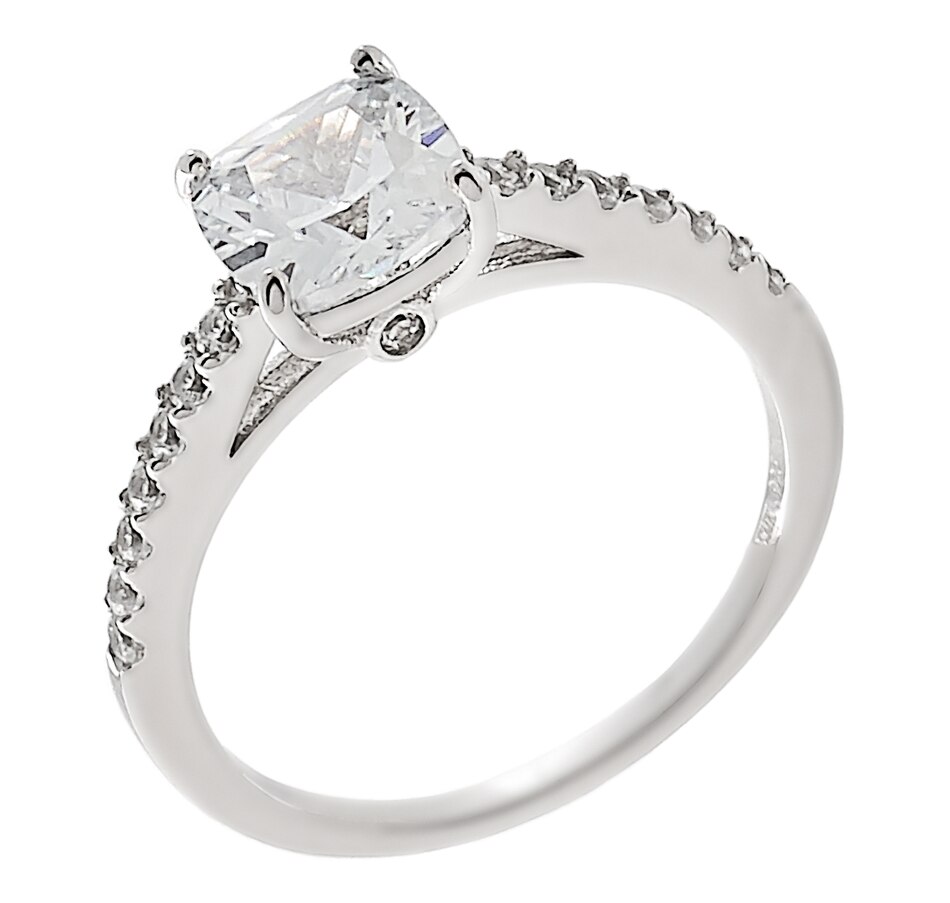 tsc.ca Deborah Freund Designs Sterling Silver Cushion Cut Cubic Zirconia Ring