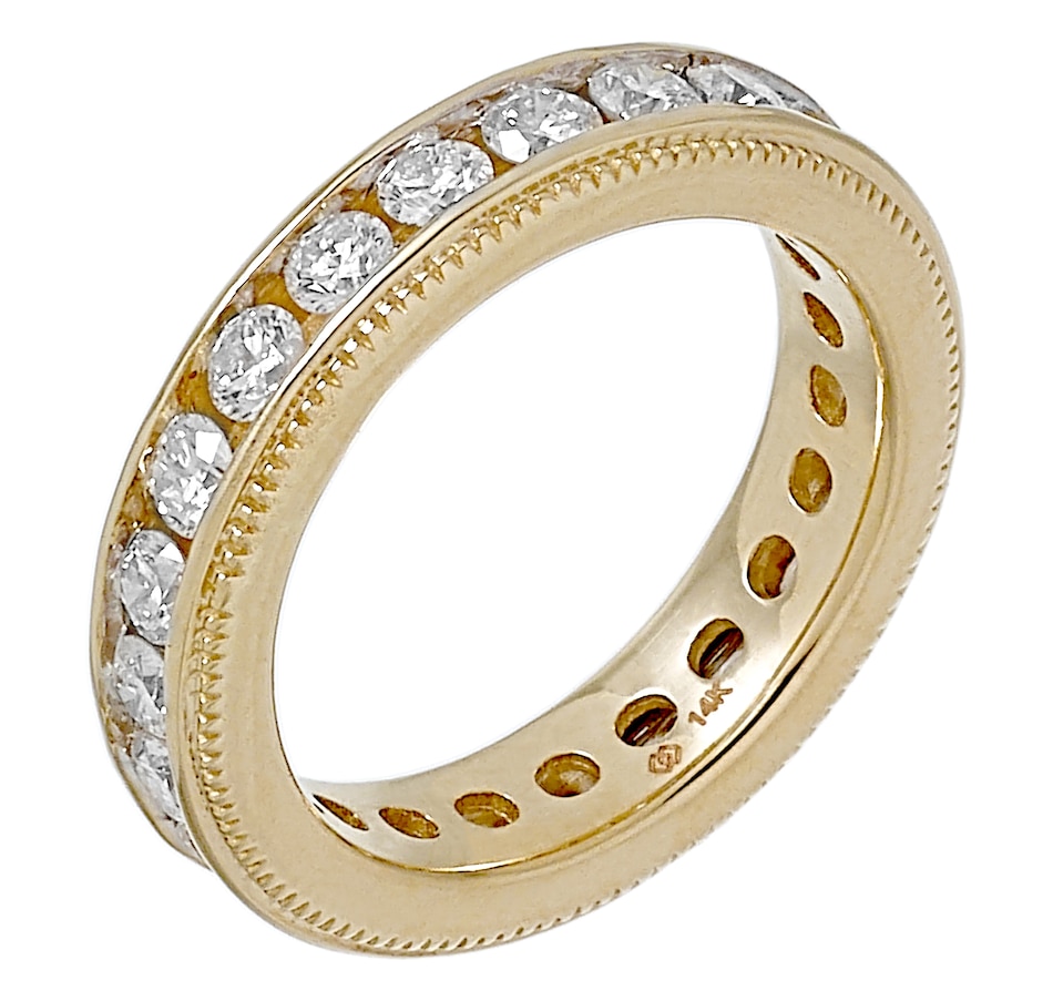 Jewellery Rings Bands Diamond Show 14K Gold 2.00CTW Channel Set