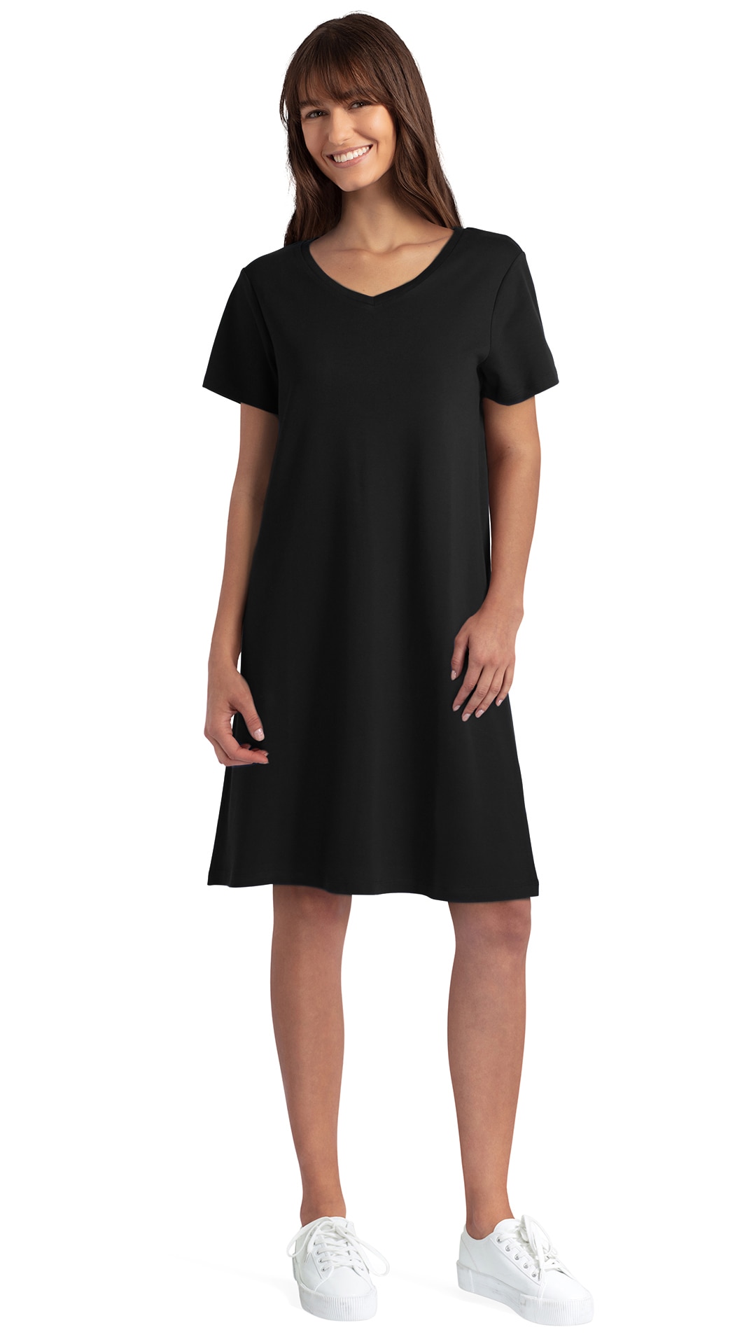 cotton vneck tshirt dress