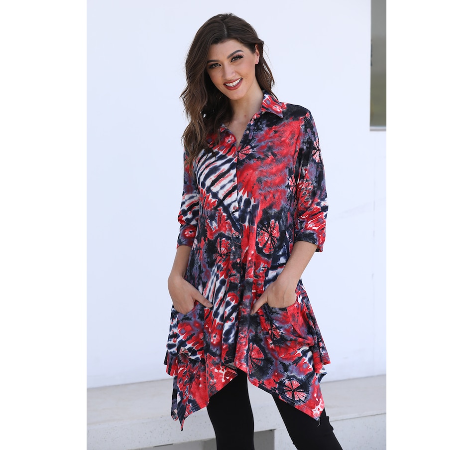 Image 492225_FUS.jpg, Product 492-225 / Price $29.33, Orange Fashion Village Button Front Sharkbite Tunic from Orange Fashion Village on TSC.ca's Fashion department